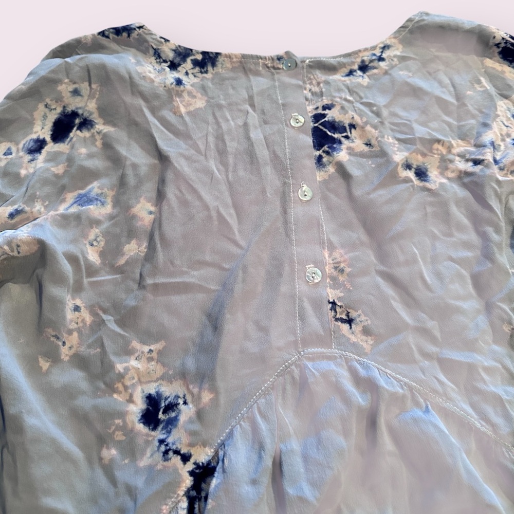 Women's Red Haute Gray And Blue Tie Dye Long Sleeve Blouse Size Medium - Picture 8 of 10